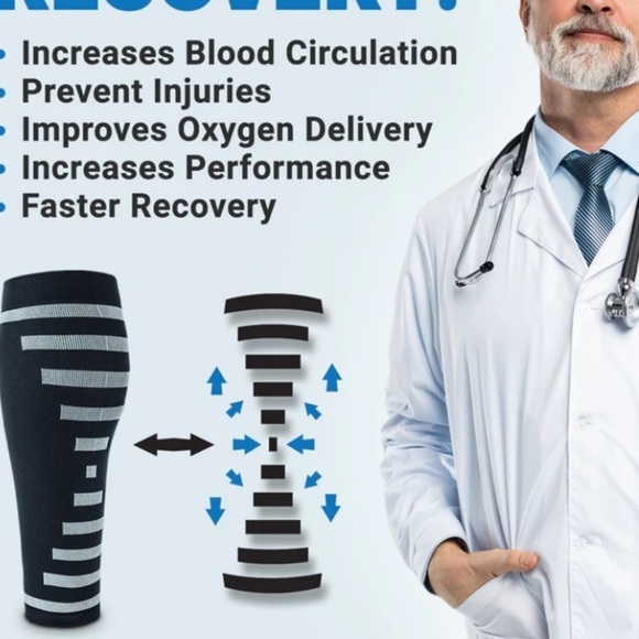 Compression sleeve for calves NEW muscle support calf unisex PowerLix one pair - Picture 4 of 5